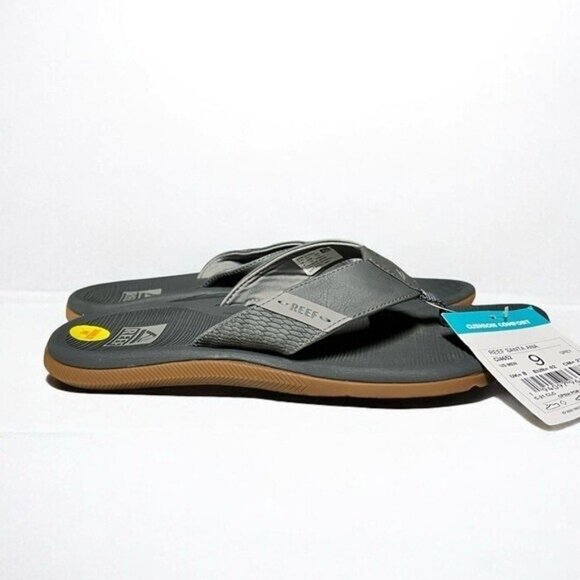 🌻 NEW w.Tags Reef Men's Grey Santa Ana Sandals Men's Size 9 - Picture 6 of 11